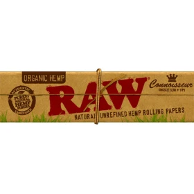 Bibułki + Tipy RAW Organic Hemp King Size Slim Connoisseur - 32 szt.