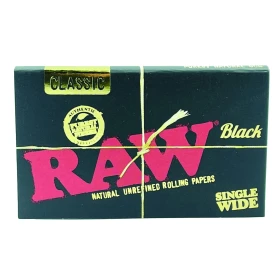 Bibułki RAW Black Classic Single Wide Double Window - 100 szt. 